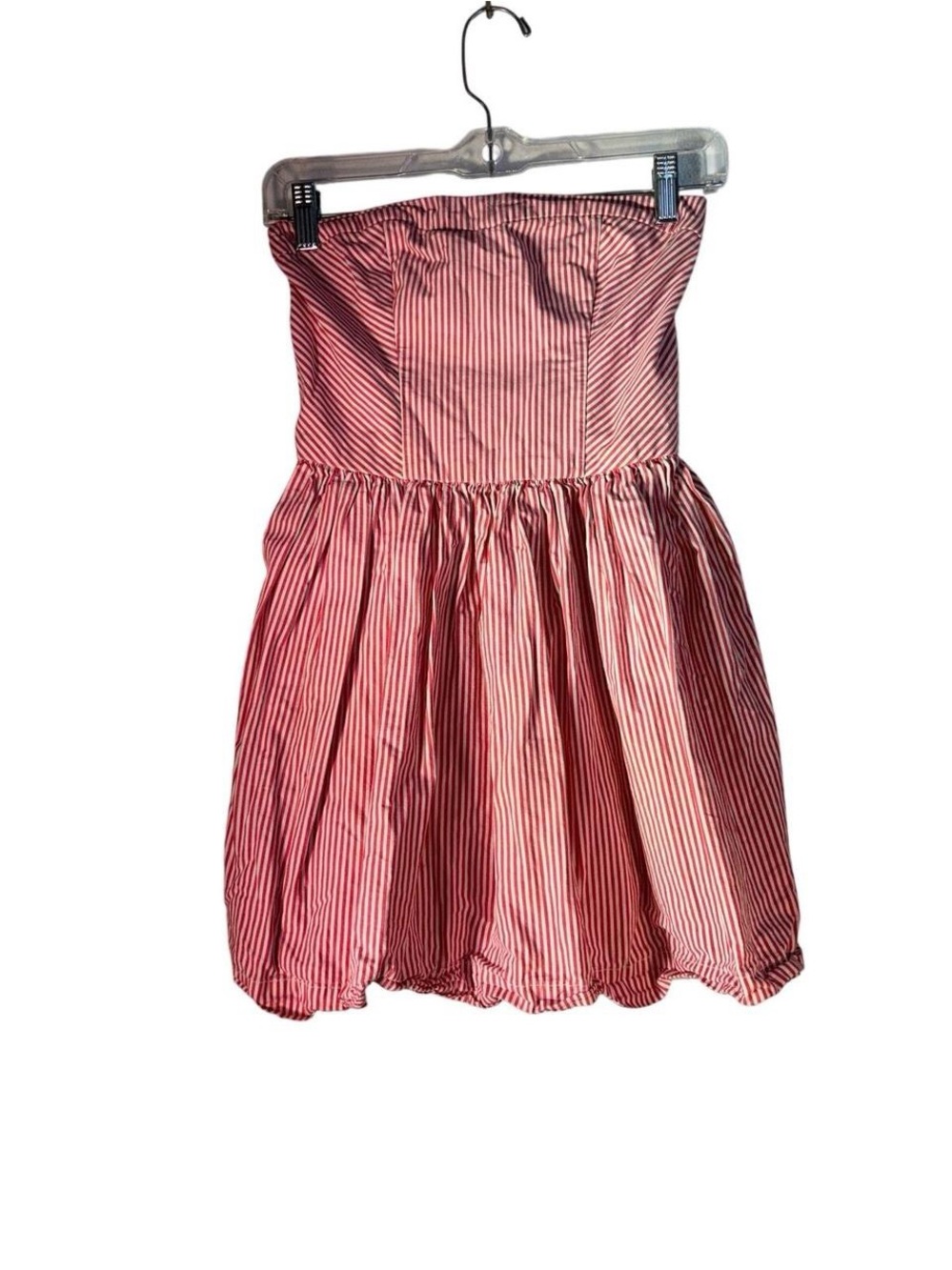 Hollister Strapless Red & White Pinstripe Skater Dress